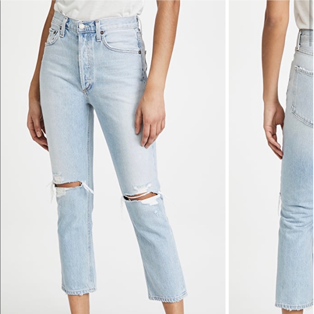 Agolde Riley high rise straight crop jeans